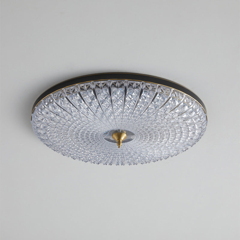 Contemporary Golden/Black Single Flush Mount Lighting LED Acrylic Ceiling Light