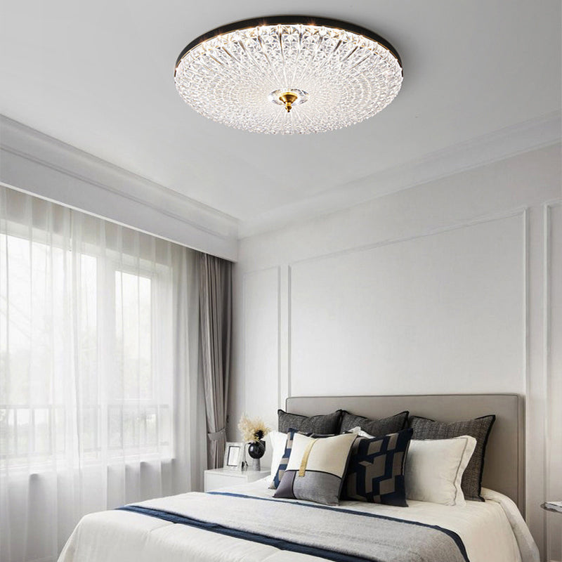 Contemporary Golden/Black Single Flush Mount Lighting LED Acrylic Ceiling Light
