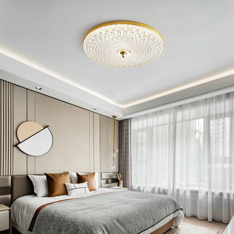 Contemporary Golden/Black Single Flush Mount Lighting LED Acrylic Ceiling Light