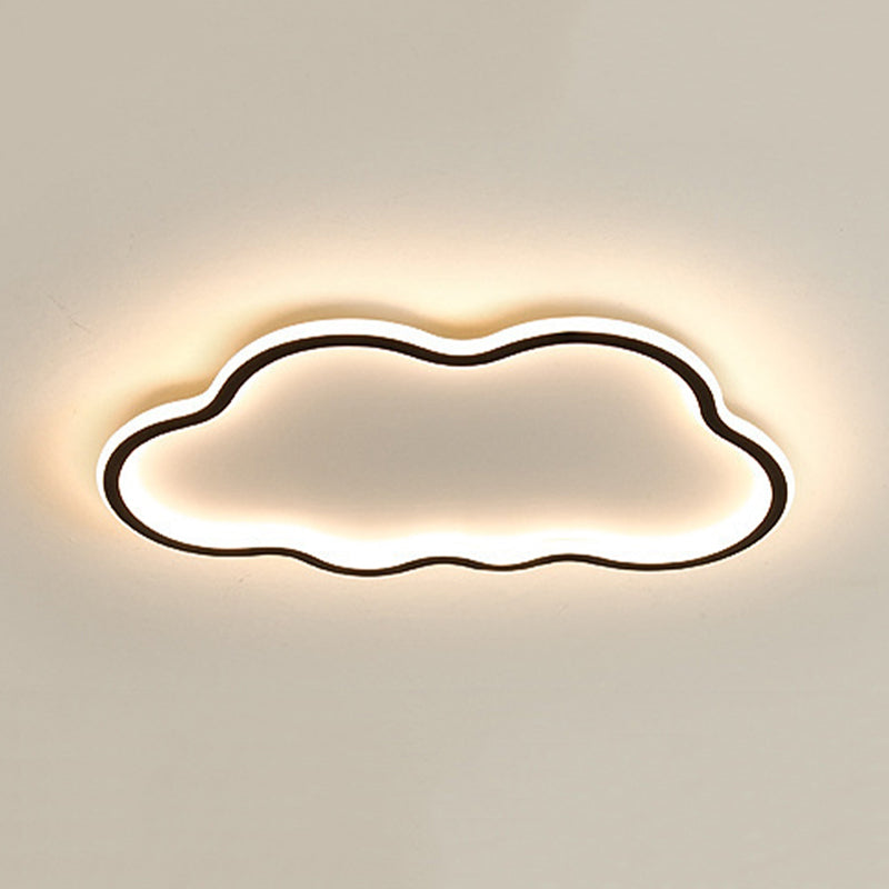 Contemporary White Single Flush Mount Lighting LED Unique Ceiling Light