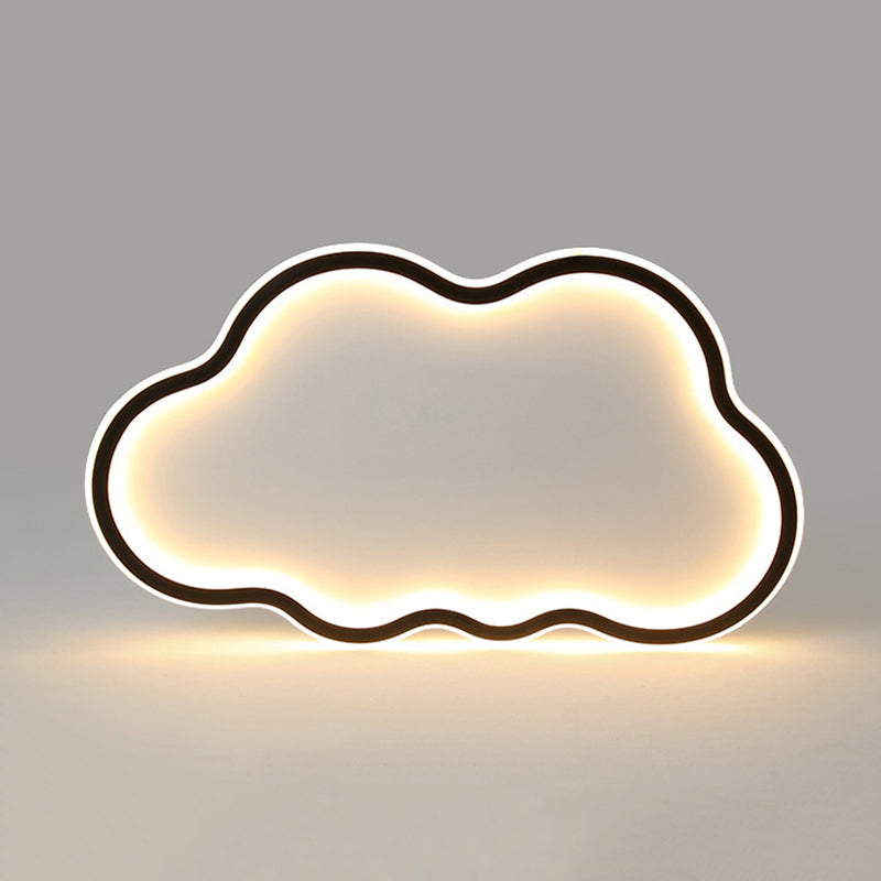 Contemporary White Single Flush Mount Lighting LED Unique Ceiling Light