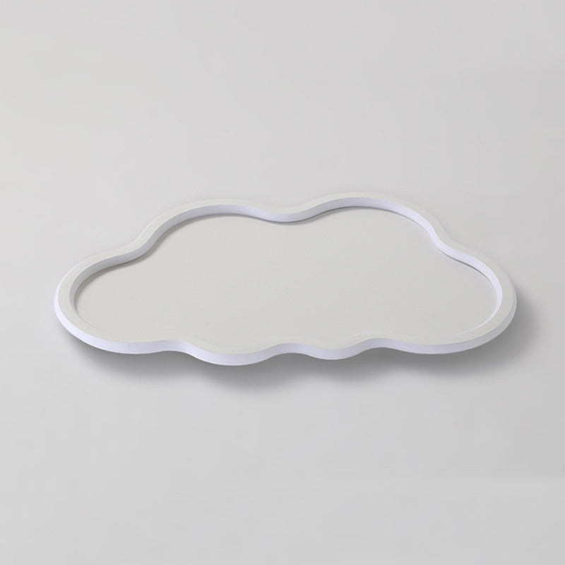 Contemporary White Single Flush Mount Lighting LED Unique Ceiling Light