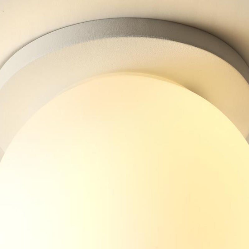 White Shaded Flush Mount Lighting Contemporary Globe Ceiling Light for Foyer
