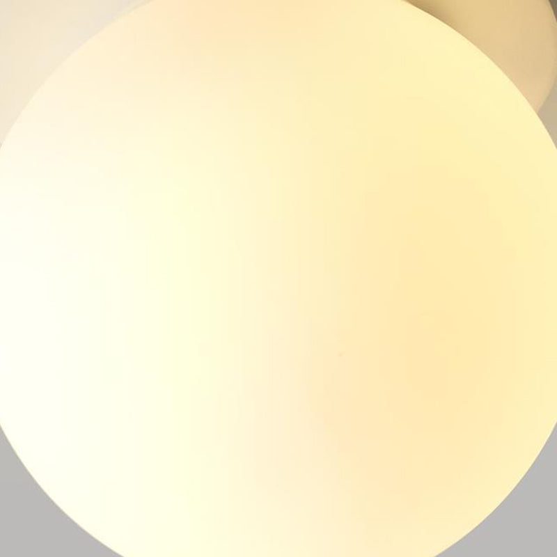 White Shaded Flush Mount Lighting Contemporary Globe Ceiling Light for Foyer