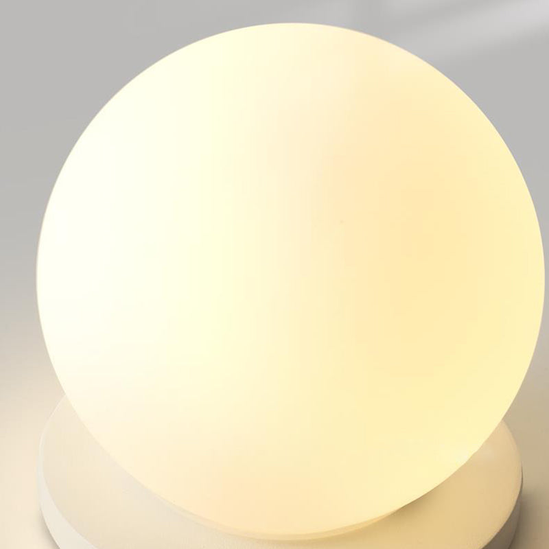 White Shaded Flush Mount Lighting Contemporary Globe Ceiling Light for Foyer