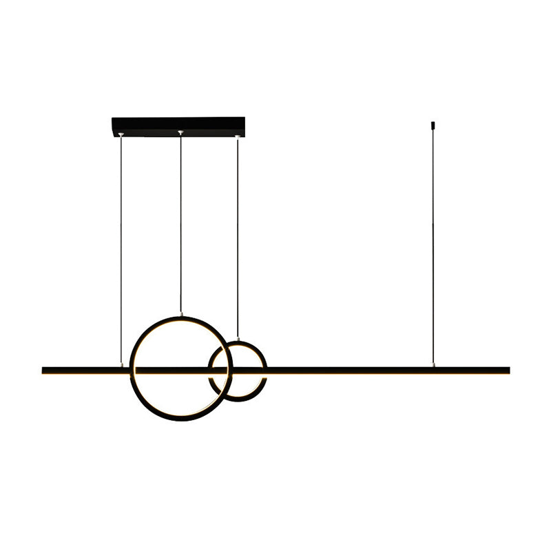 Unique Shape Hanging Island Lights Modern Chandelier Light Fixture in Black