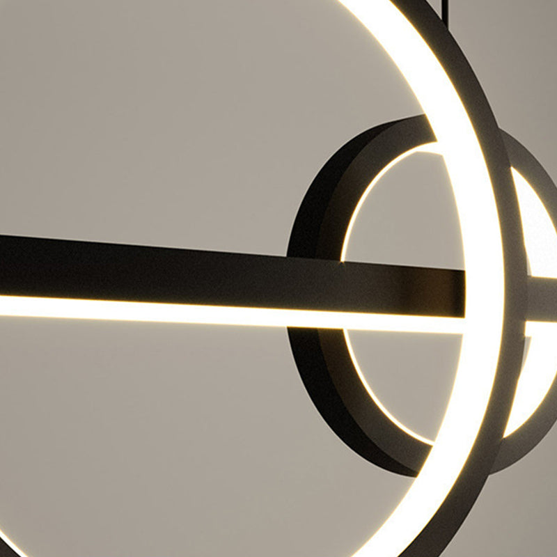 Unique Shape Hanging Island Lights Modern Chandelier Light Fixture in Black