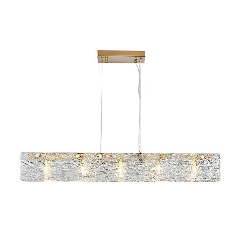 5-Light Modern Golden Kitchen Island Lighting Glass Ceiling Light for Bedroom