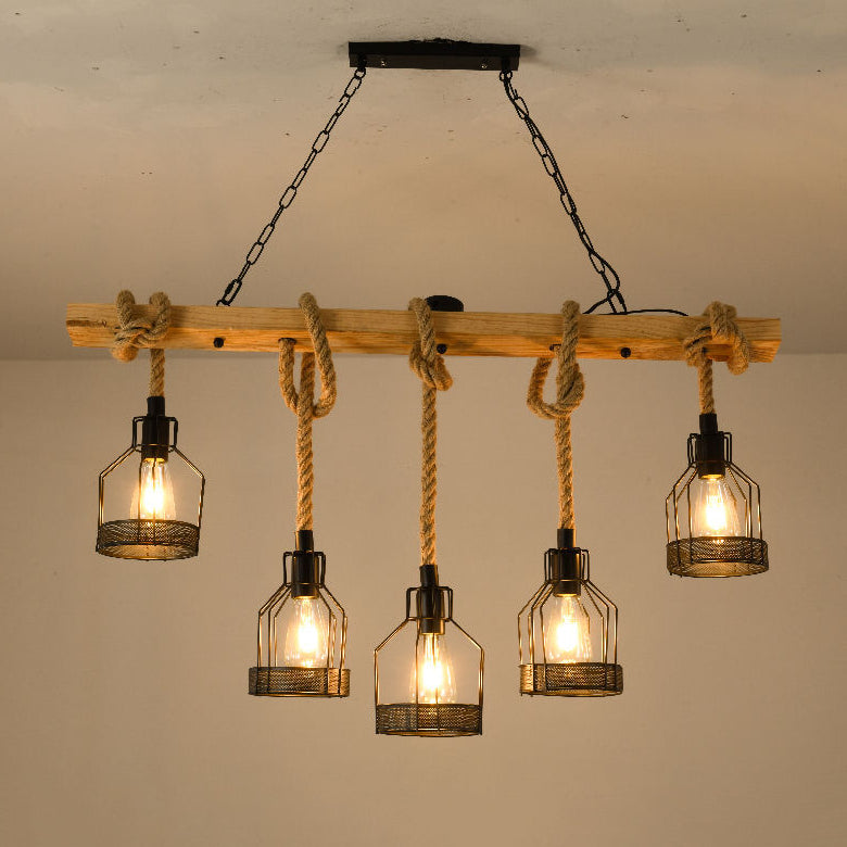 Industrial Island Light Metallic Hanging Lighting Fixture for Dining Room