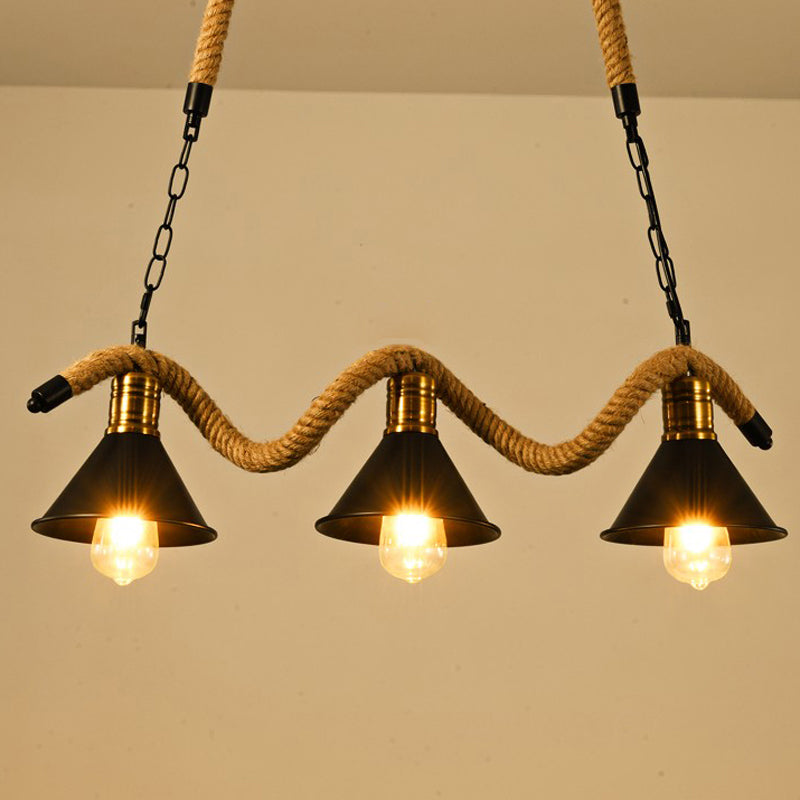 Industrial Island Light Metallic Hanging Lighting Fixture for Dining Room
