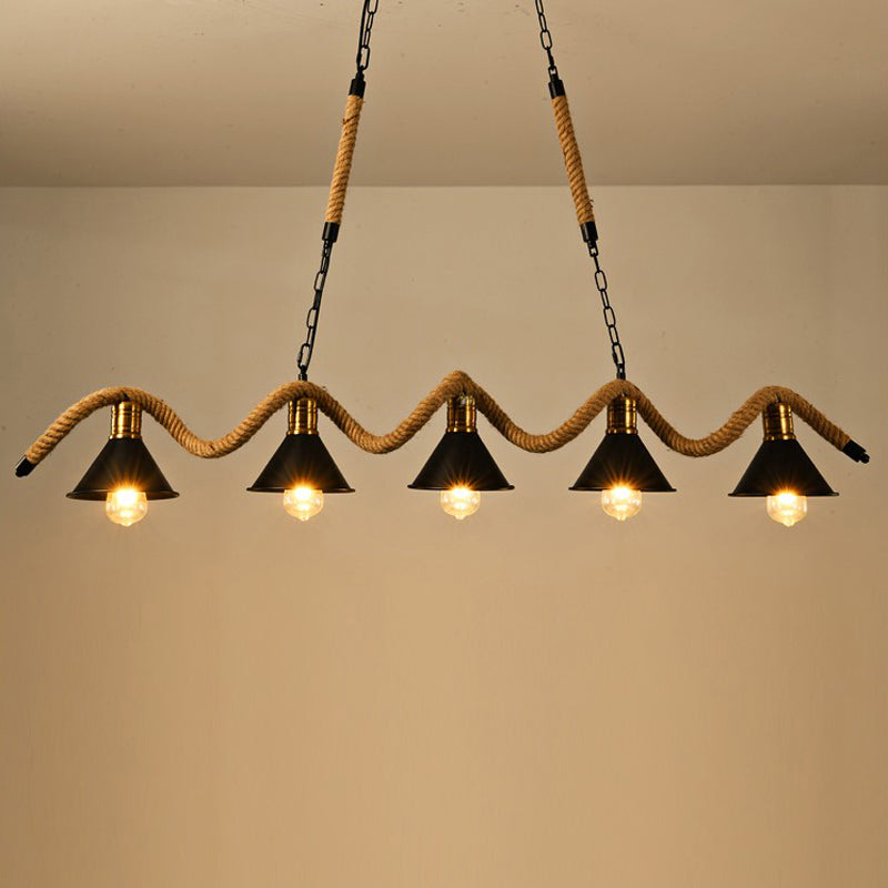 Industrial Island Light Metallic Hanging Lighting Fixture for Dining Room