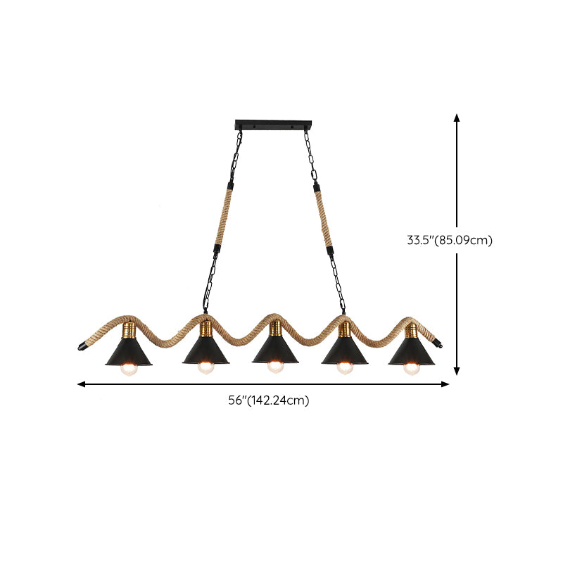 Industrial Island Light Metallic Hanging Lighting Fixture for Dining Room