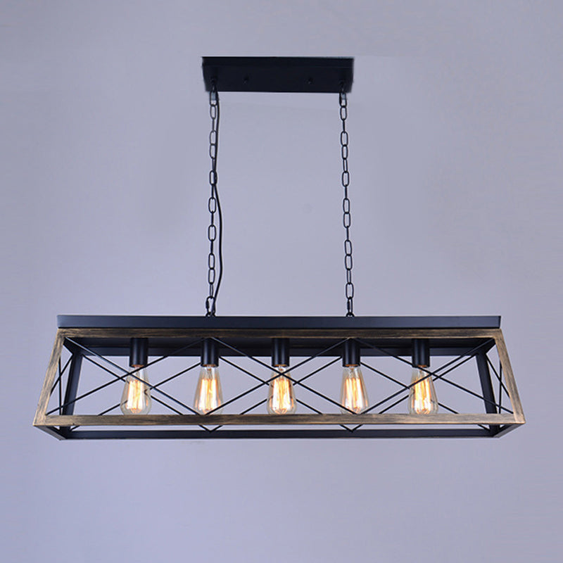 Industrial Island Light Geometric Hanging Lighting Fixture for Dining Room