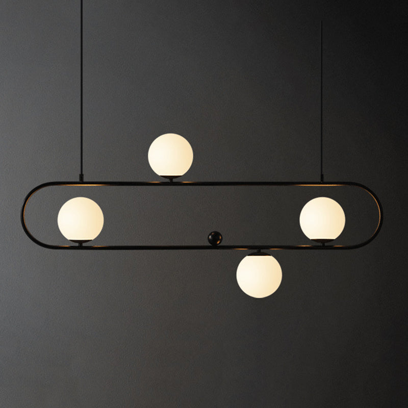 Industrial Kitchen Island Lighting Black/Golden Glass Shaded Ceiling Light