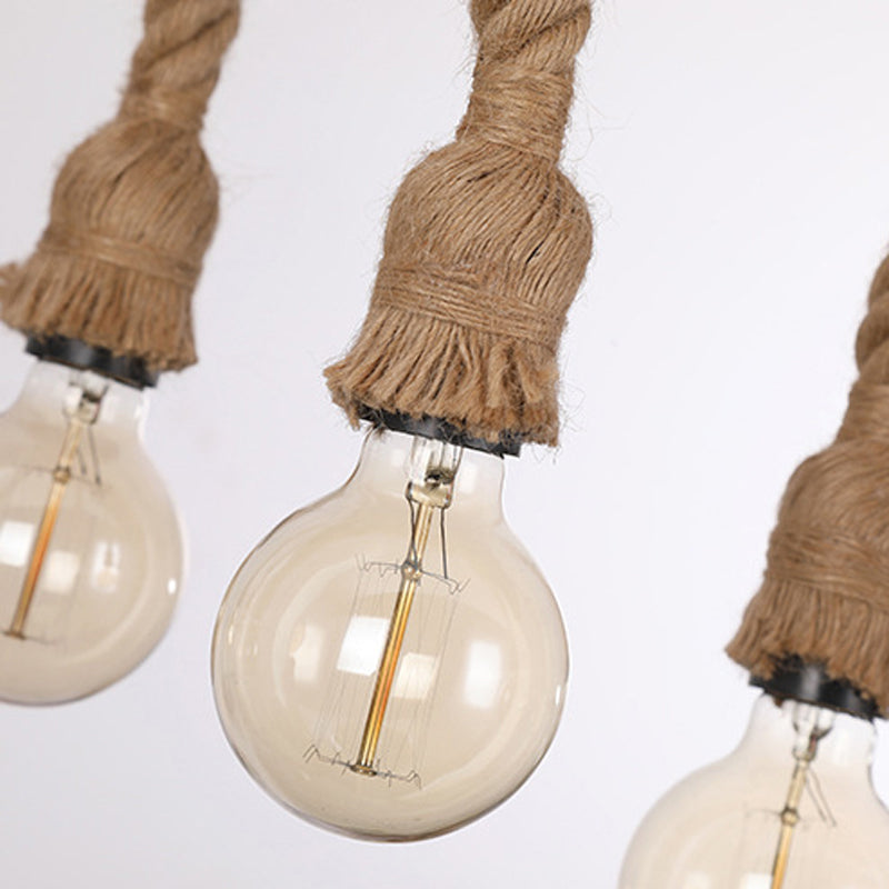 Wooden Island Light Industrial Style Island Hanging Light for Living Room