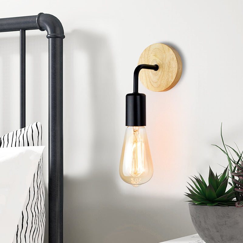 Modern Simple Wall Light Fixture Wooden Wall Light Sconce for Bedroom