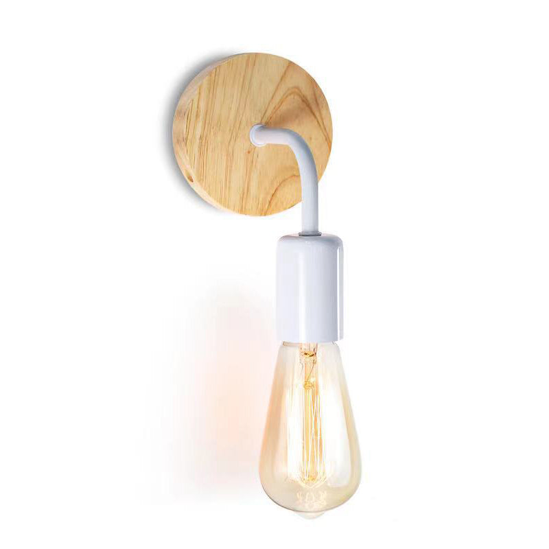 Modern Simple Wall Light Fixture Wooden Wall Light Sconce for Bedroom