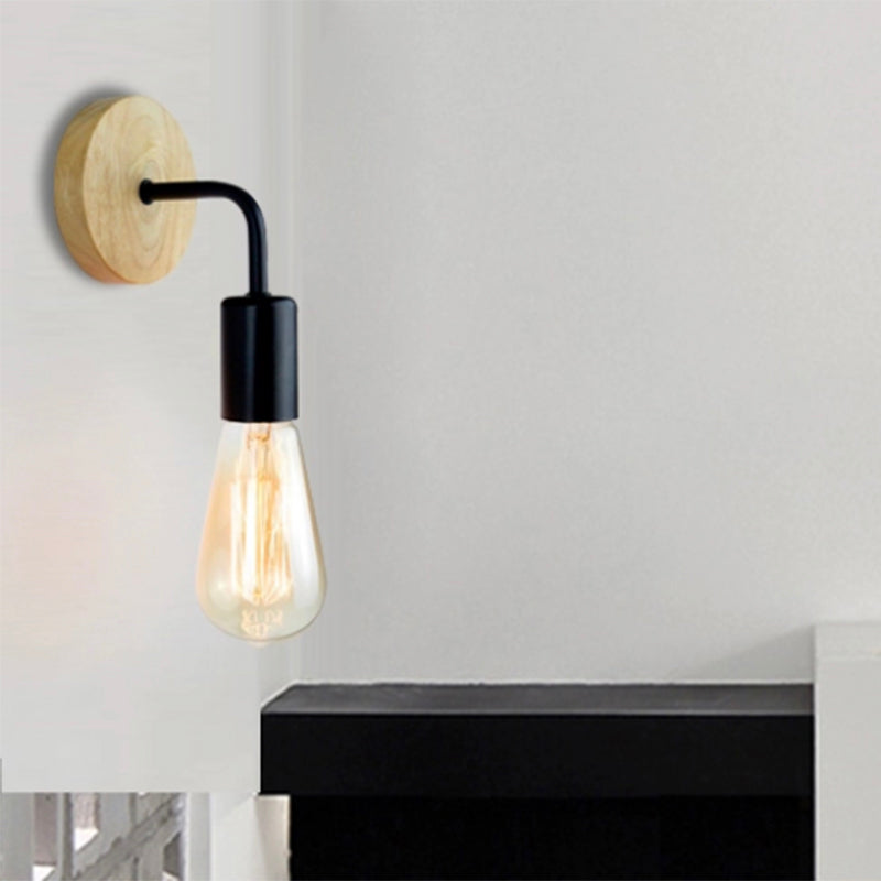 Modern Simple Wall Light Fixture Wooden Wall Light Sconce for Bedroom