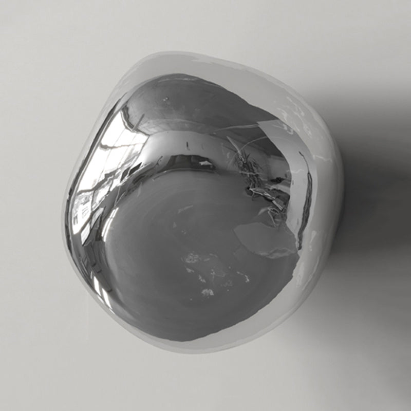 Unique 1 - Light Wall Light Fixture Modern Glass Wall Sconce in Sliver / Amber