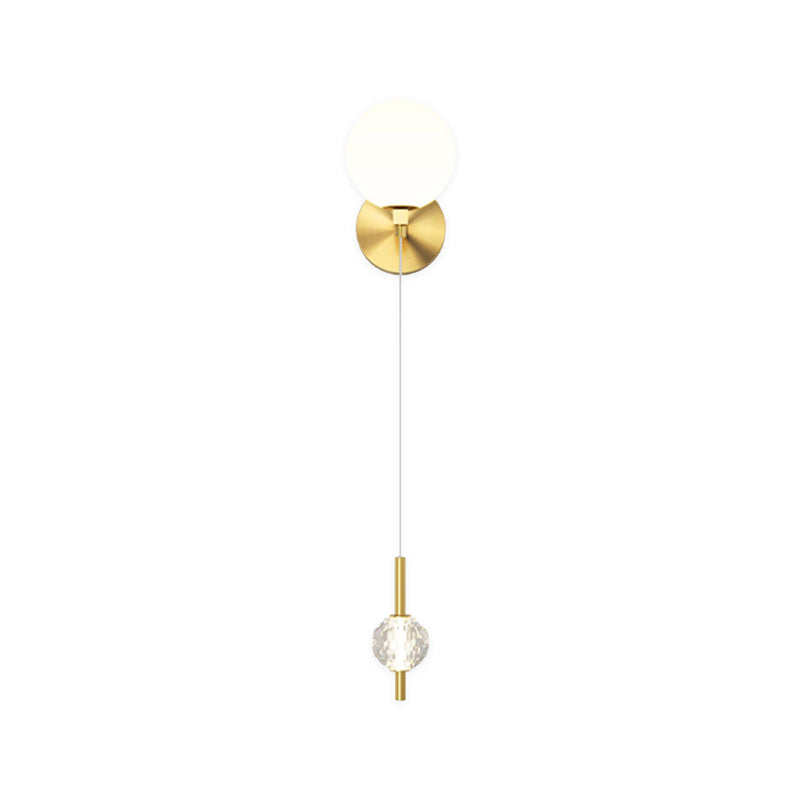 Modern 2 - Light Wall Sconce Solid Brass and Glass Wall Fixture in Gold