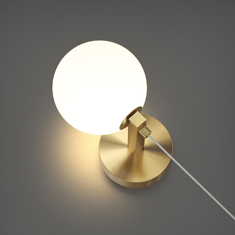 Modern 2 - Light Wall Sconce Solid Brass and Glass Wall Fixture in Gold