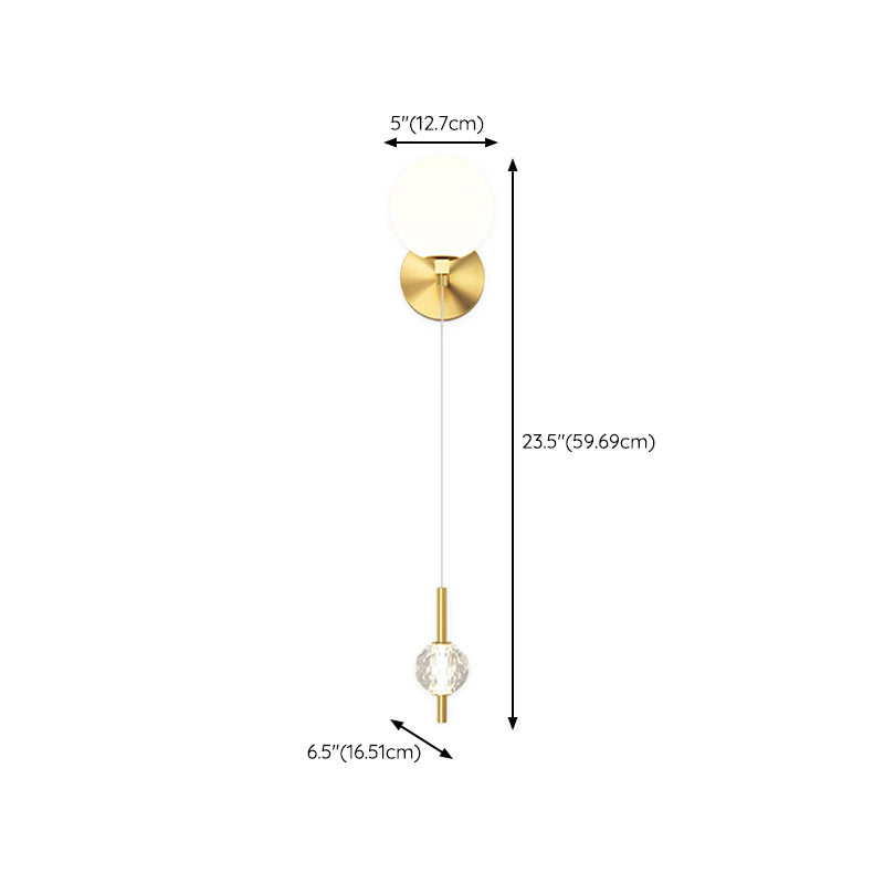 Modern 2 - Light Wall Sconce Solid Brass and Glass Wall Fixture in Gold