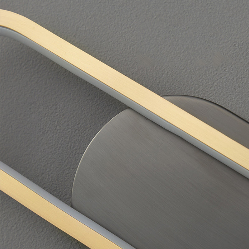 Post Modern Oval Wall Sconce in Black & Gold Finish Solid Brass and Acrylic LED Wall Light
