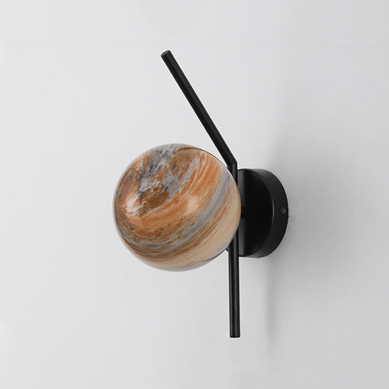 Modernist Wall Sconce Spherical Glass Wall Light Fixture for Dining Room