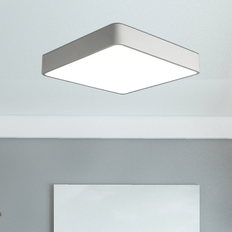Lámpara empotrada cuadrada blanca/negra moderna de 14"/18"/23,5" de ancho Led de montaje empotrado de metal para sala de estar