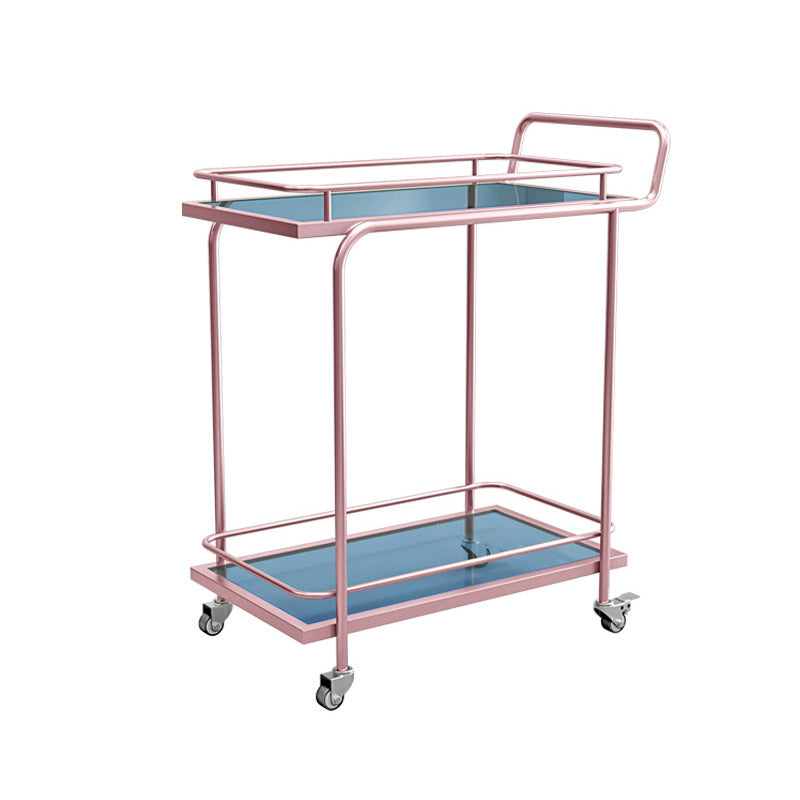 Modern Open Storage Prep Table Rectangular Rolling Kitchen Trolley