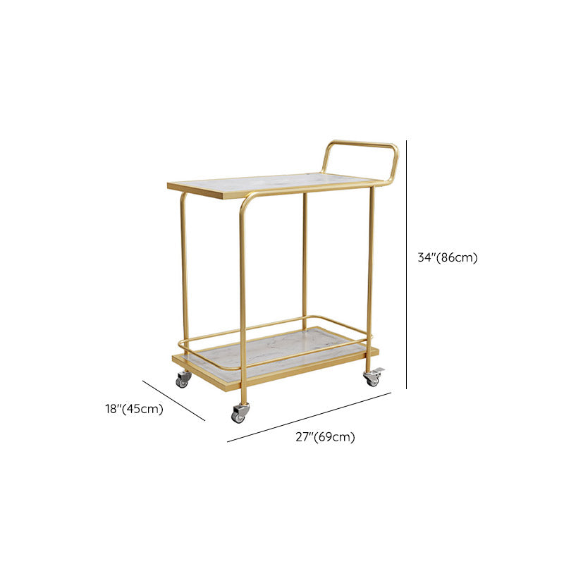 Modern Open Storage Prep Table Rectangular Rolling Kitchen Trolley