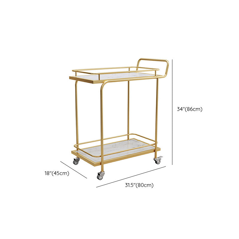 Modern Open Storage Prep Table Rectangular Rolling Kitchen Trolley
