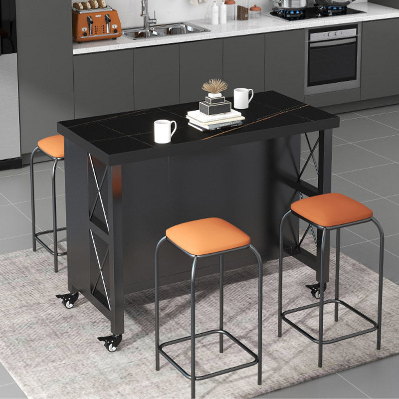 Home Dining Modern Prep Table Marble Kitchen Island with Drawer