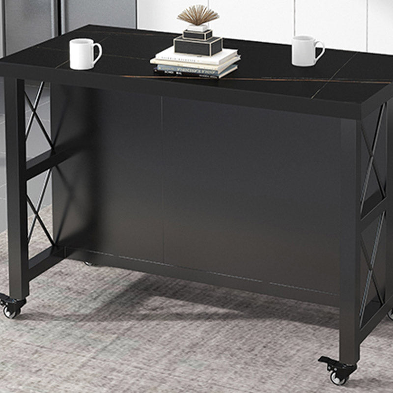 Home Dining Modern Prep Table Marble Kitchen Island with Drawer