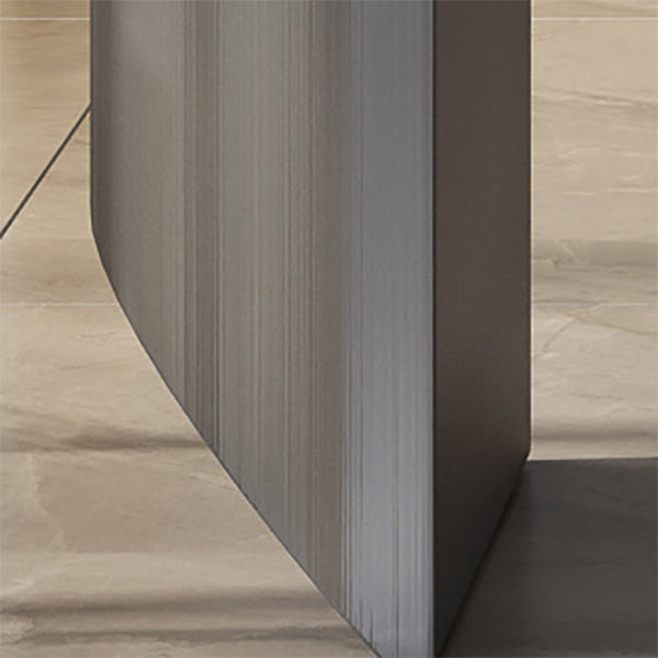Modern Style Rectangle Table Sintered Stone Dining Table with Metal Legs