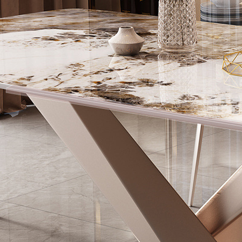 Marble Top Dining Table Modern Dining Table with Pedestal Base
