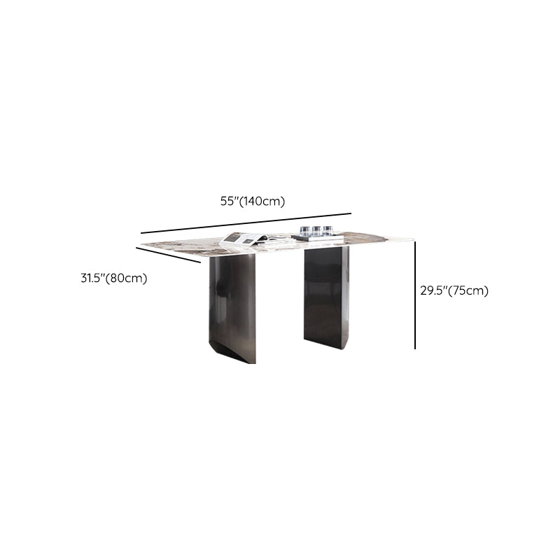 Stone Dining Table Contemporary Double Pedestal Dining Table