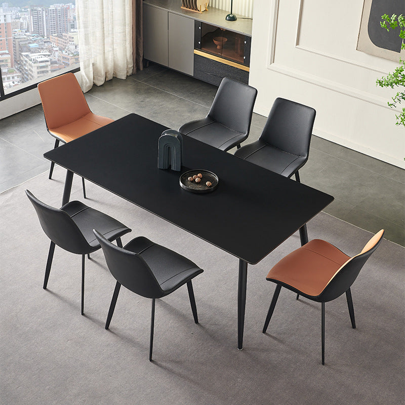 Simplicity Rectangle Dining Table Kitchen Metal Base Dining Table