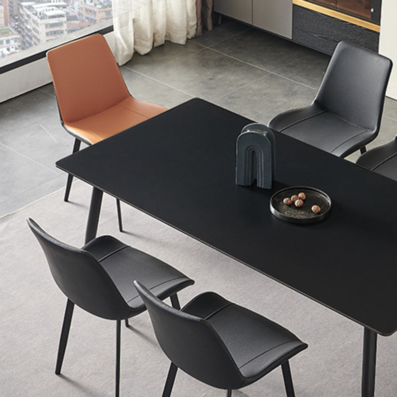Simplicity Rectangle Dining Table Kitchen Metal Base Dining Table