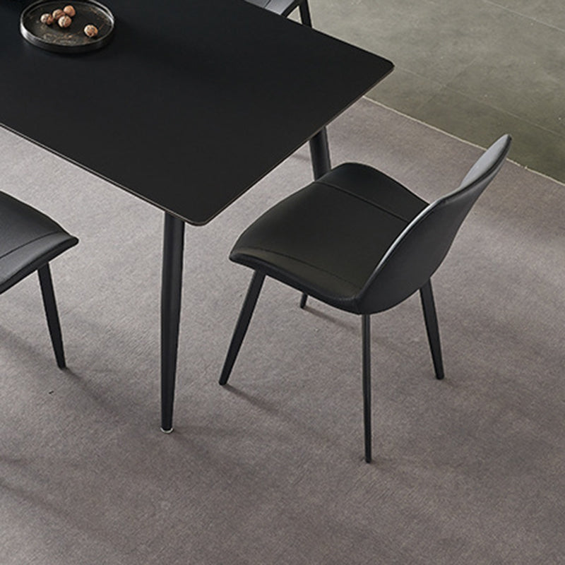 Simplicity Rectangle Dining Table Kitchen Metal Base Dining Table