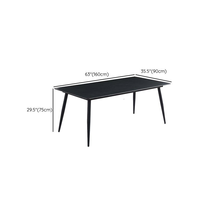 Simplicity Rectangle Dining Table Kitchen Metal Base Dining Table