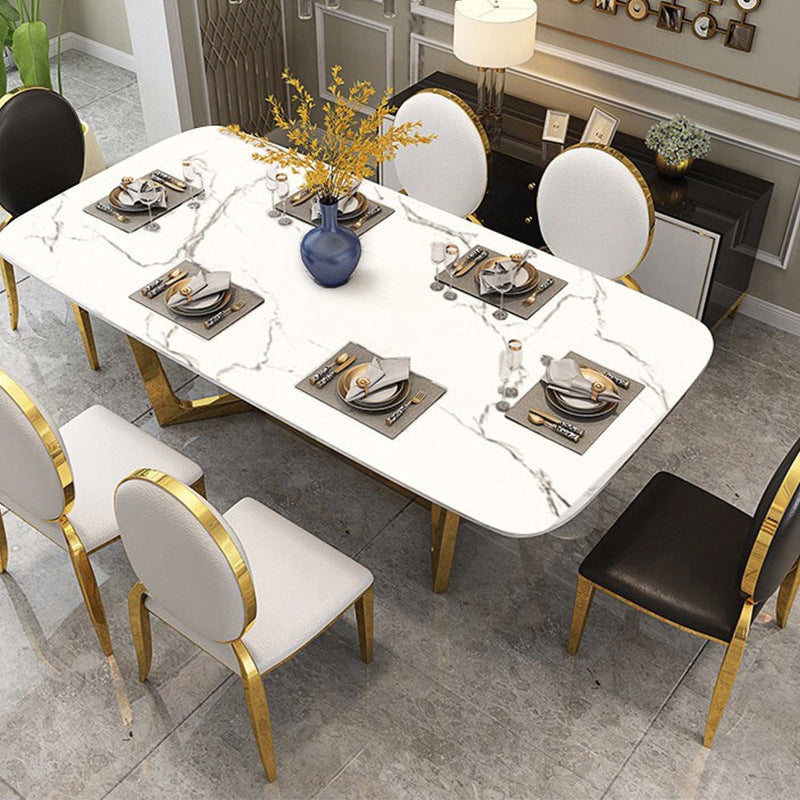 Glam Style Dining Room Dinner Table Gold Base Luxury Dining Table