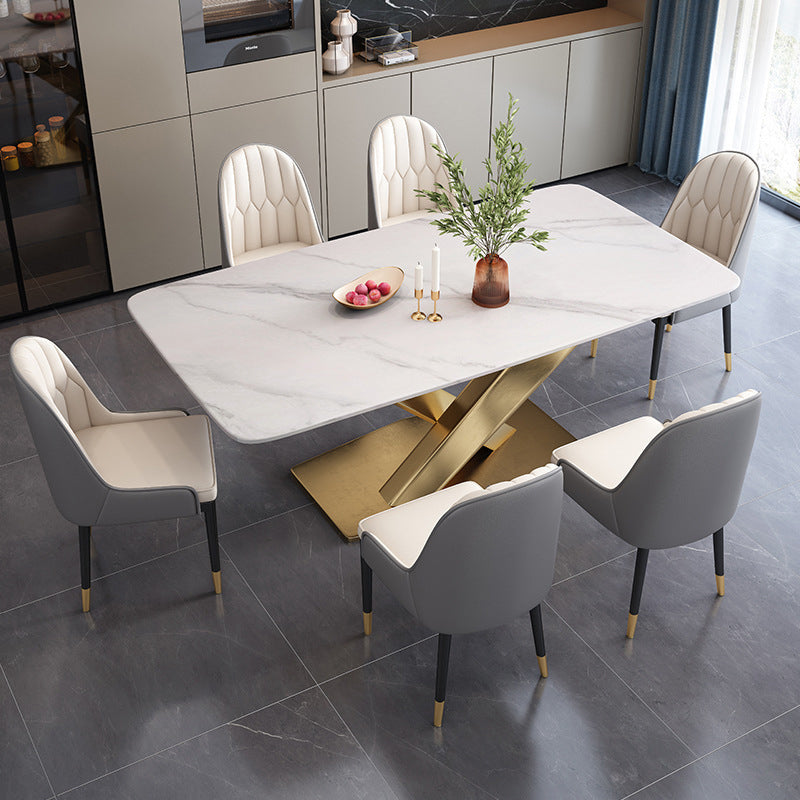 Traditional Luxury Dining Table Sintered Stone Dining Table for Kitchen