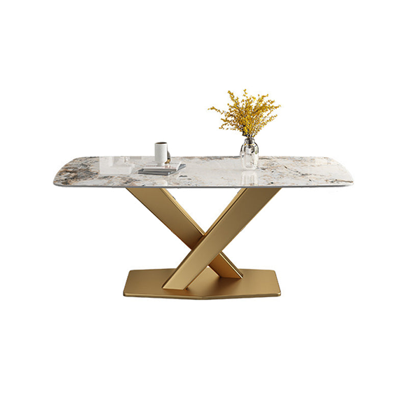 Traditional Luxury Dining Table Sintered Stone Dining Table for Kitchen