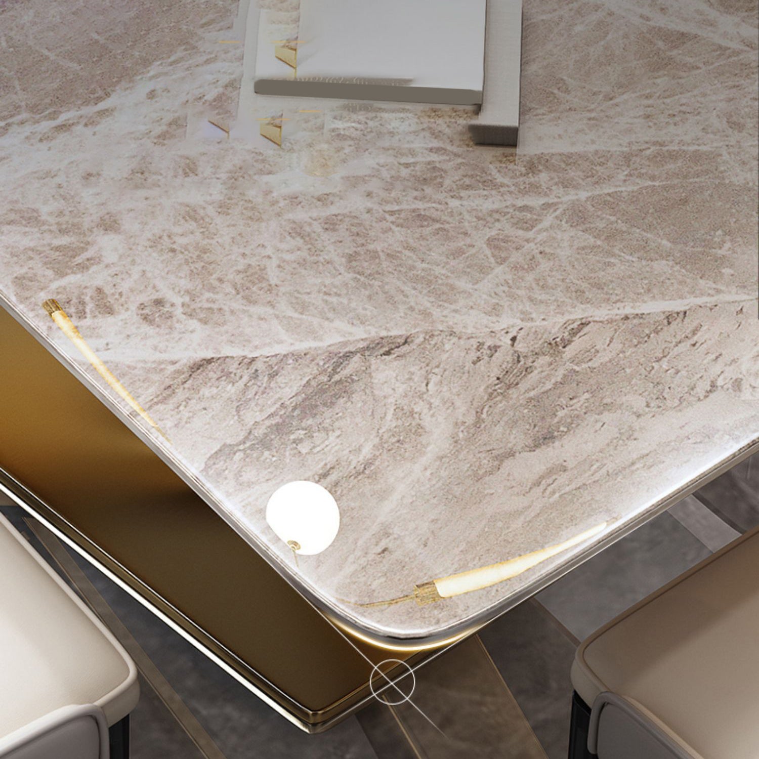 Traditional Luxury Dining Table Sintered Stone Dining Table for Kitchen