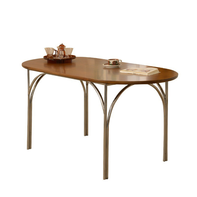 Oval Dining Room Kitchen Table Silver Frame Contemporary Dining Table