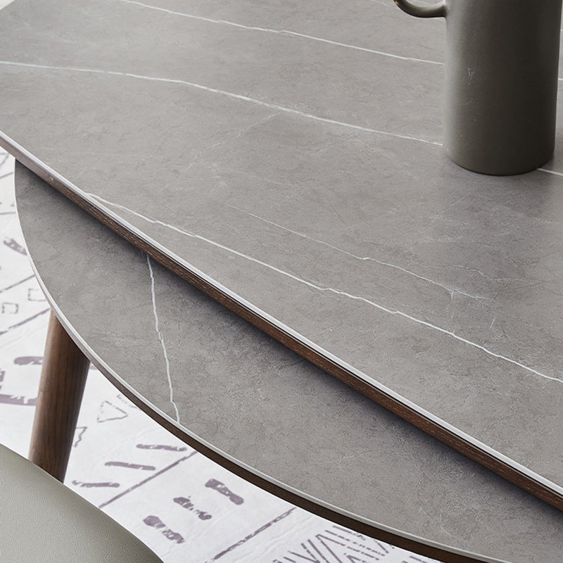 Contemporary Style 1/4/5/7 Pieces Dining Chairs Set Stone Round Furniture in Gray