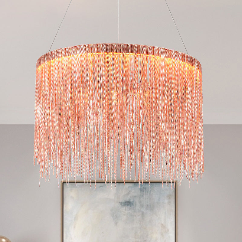 Lampada a soffitto a più livelli con metallo contemporaneo di nappa 1/2/3 teste lampadario in oro rosa per soggiorno