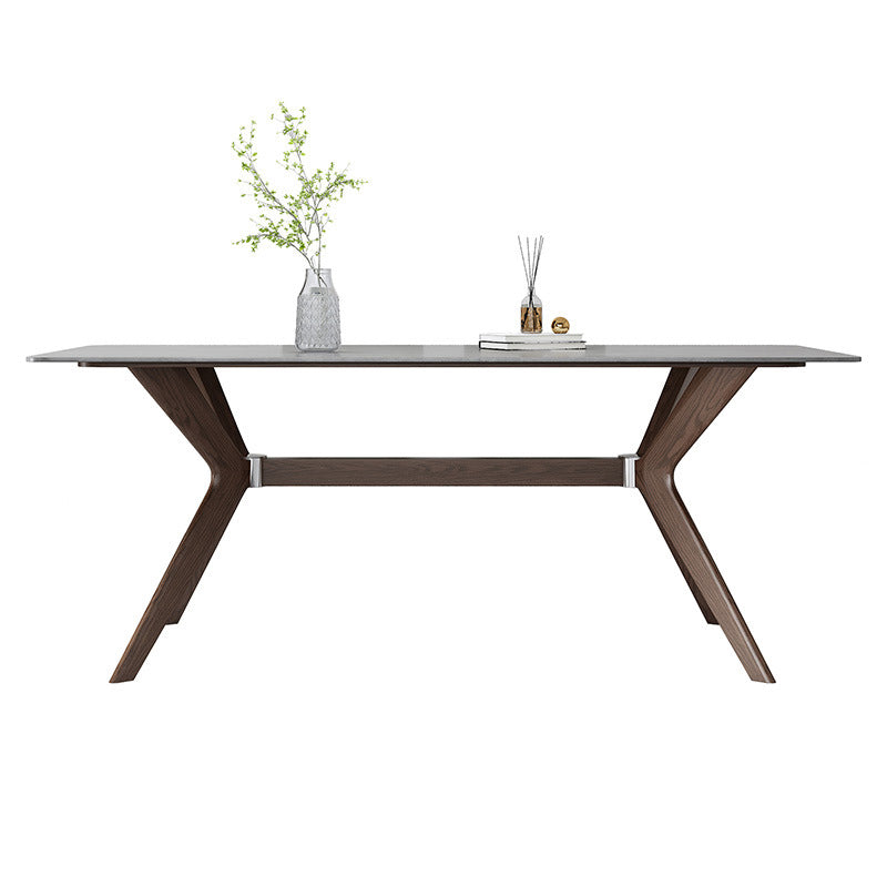 Contemporary Style 1/4/5/7 Pieces Dining Chairs Set Rectangle Stone Furniture in Gray