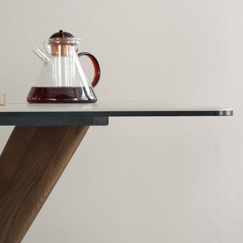 Contemporary Style 1/4/5/7 Pieces Dining Chairs Set Rectangle Stone Furniture in Gray